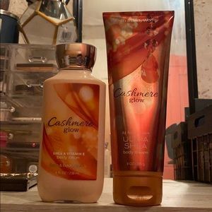 Cashmere glow body lotions.